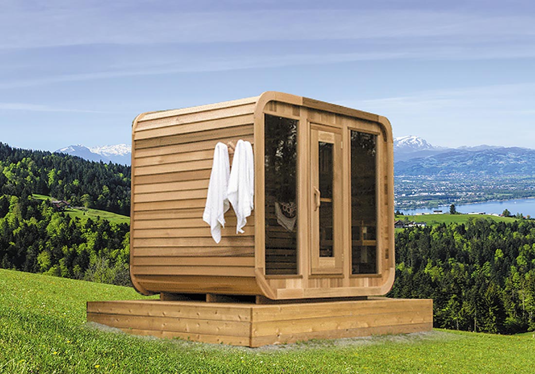 Vente sauna  exterieur  bois cube Gen ve Lausanne Suisse