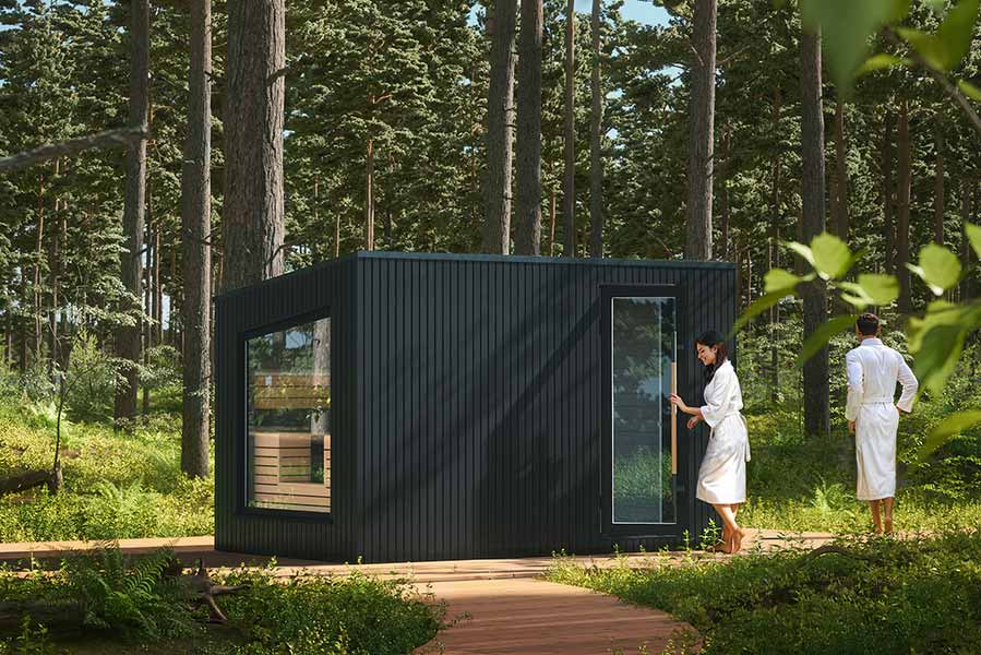 Sauna Exterieur Avec Vestiaire Terra